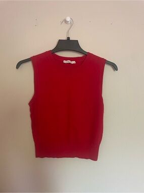 Abercrombie & Fitch Red Sleeveless Knit Tank
